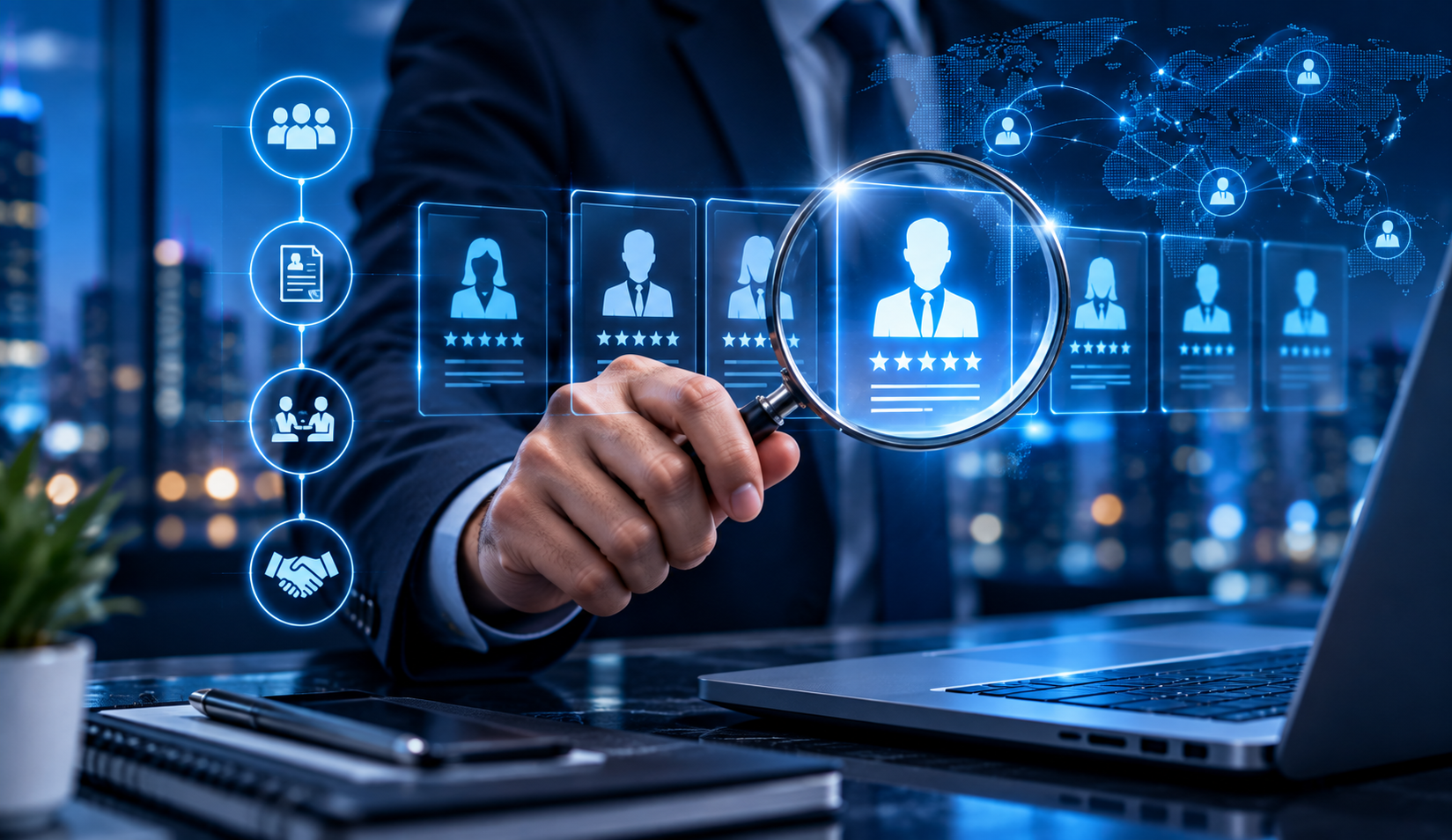 Recruitment process and candidate search visual